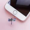 1pc 2D Dragonfly Design Acrylic Dust Plug for IPhone/Type-C Android, Transparent Mobile Phone Connector Cap, Easy Installation