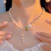 Internet Celebrity Explosion Imitation Pearl Rose Niche Design High Sense Necklace Fashion Elegant Collarbone Chain Camellia