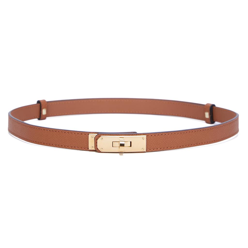 Neuer modischer, schlichter Taillengürtel mit Stahlschnalle für Damen, vielseitig verstellbar, dünner Taillengürtel aus Kopfschichtrindsleder