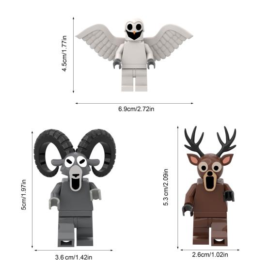 Yousheng 1/3/4Pcs Survival Horror Game Action Figure Cartoon Deer Goat Owl Bear Wolf Bat Men Figurine Decoration Ornament Forest Night Game Fans