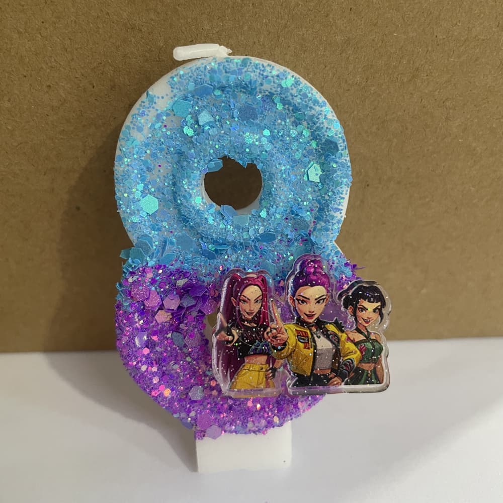 Kpop Demon Hunters Theme Candle 3D Number 0-9 Kids Birthday Cake Decoration Baby Shower Anime Party Accessories Gifts