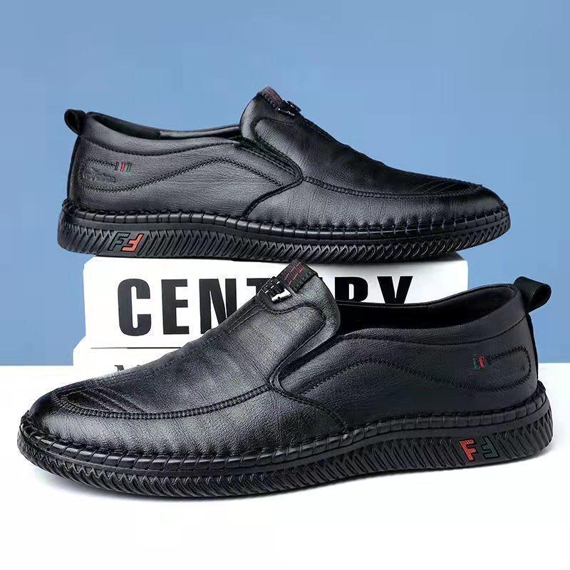 Big-name men's casual leather shoes high-end genuine leather men's shoes soft-soled non-slip shoes