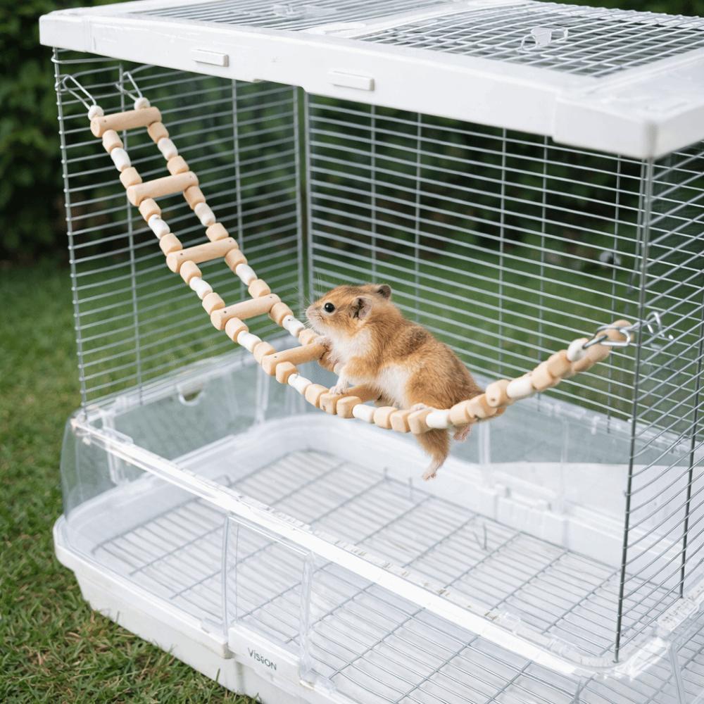 Holzpapageien Sitzstangen Spielzeug Verschleißfeste Vogelkletterleiter Vogelkäfig Schaukel Krallen Schleifen