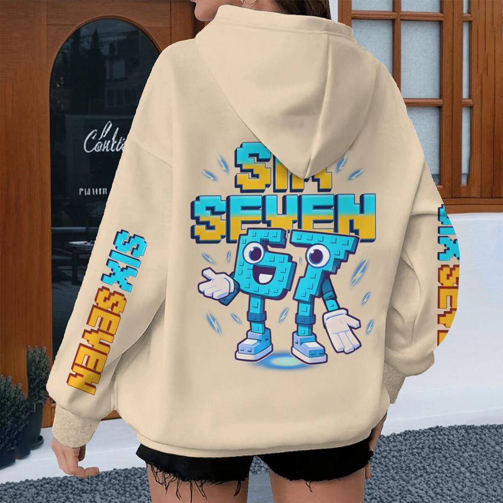 Y2K Six Seven Meme Gaming Kinder Kapuzenpullover Jungen Mädchen Langarm Kapuzenpullover Bedruckt mit Six Seven Lässige Streetwear Unisex Kleidung