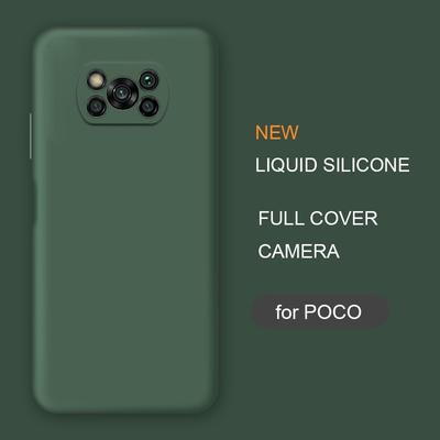 New Full Cover Liquid Silicone Phone Case For Xiaomi Poco X3 Nfc M2 F2 Pro X2 Global Original Soft Protective Back Covers Cases
