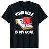 T-shirt drôle 'Your Hole Is My Goal' pour Corn Hole avec des sacs de haricots - Cadeaux d'anniversaire Vêtements pour hommes Mode Décontracté Lâche Surdimensionné