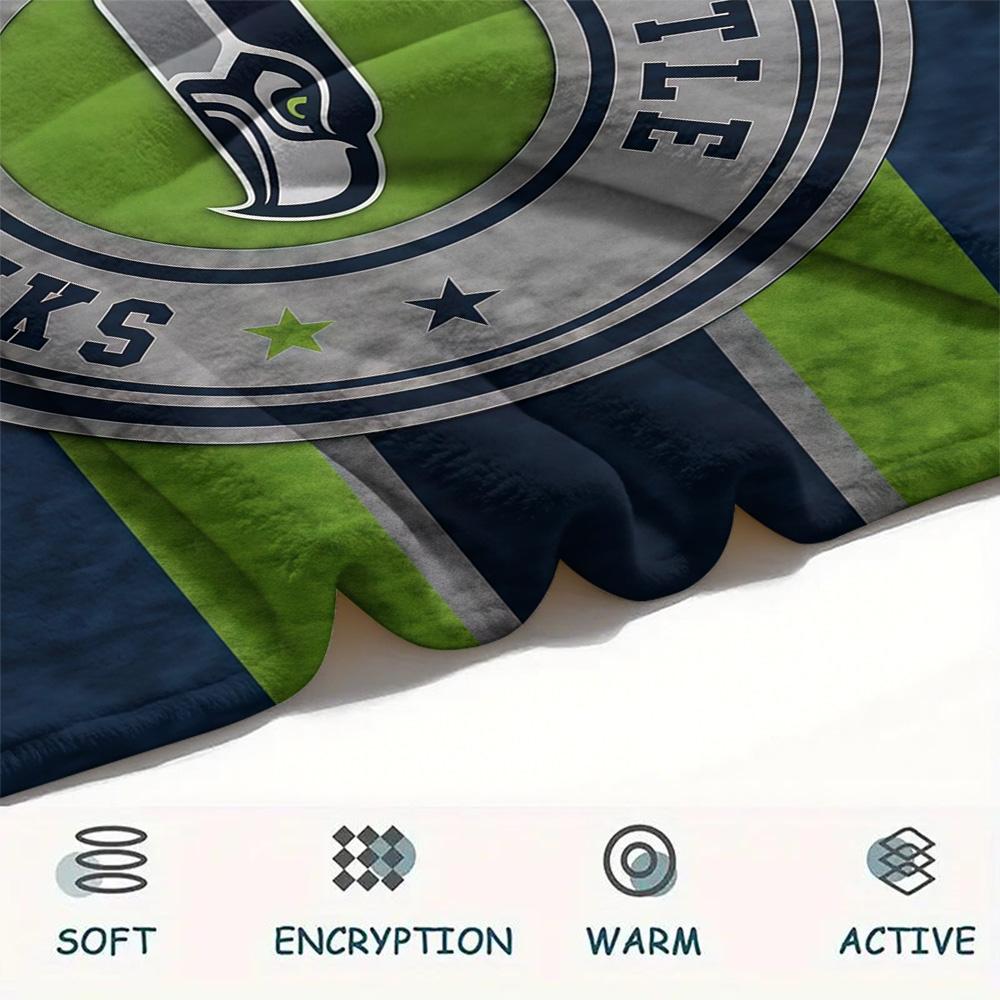 Seattle Seahawks Flannel Blanket, High Quality Comfortable for All Seasons, Home Decor, Warmth and Comfort