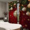 2 Pieces Festive Christmas Bell Digital Print Curtains Polyester Material for Living Room Kitchen Bedroom Study Dining Room Home