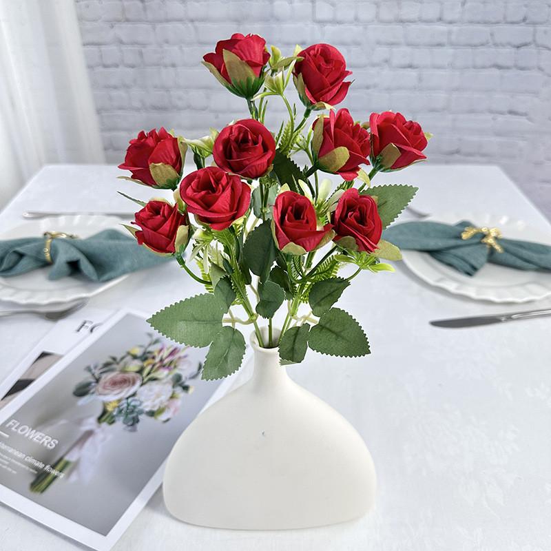 Flower Rose Fake Bouquet Hotel Interior Wedding Decor Bright Color Creative