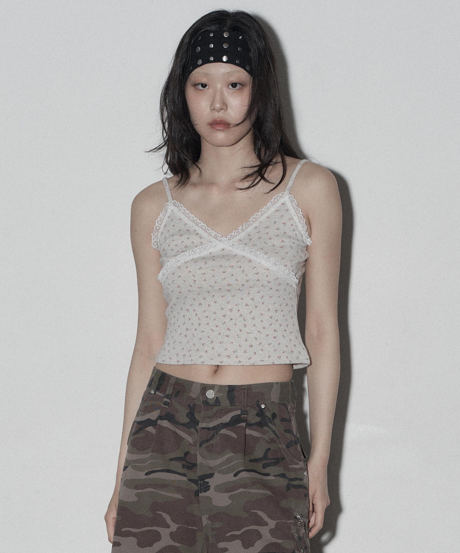 Midnight Move Fl Lace Top (Beige) Beige