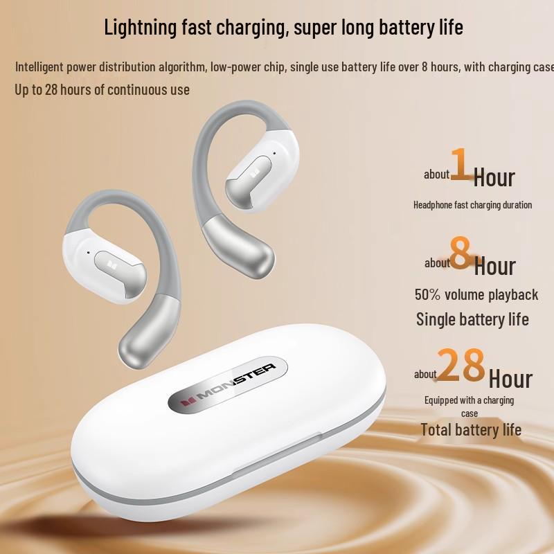 Monster AC317 Open-Ear Bluetooth Headphones: Ear-Hook Style, Noise Cancelling, Superior Sound, Extended Battery Life