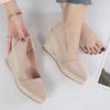 8cm Keilabsatz Komfortschuhe für Damen Luxus Sandalen Riemchen-Sandalen Espadrilles Plateau-Clogs Keilabsatz Mode Geschlossene Damenschuhe