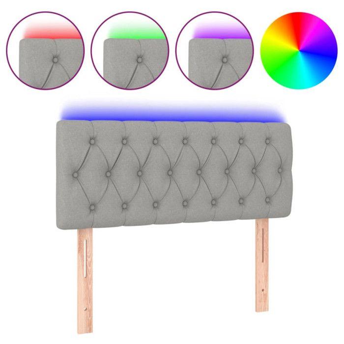 VidaXL LED Headboard Bedroom Furniture Single Bed Accessory Headboard Interior Light Grey 3121930