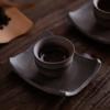 Tile Coaster Handmade Vintage Coarse Pottery Heat Proof Mat Tea Coaster Ceramic Kung Fu Tea Ceremony