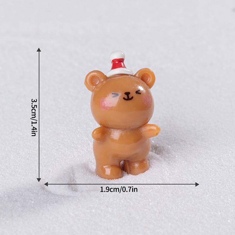 Mini Świąteczna Ozdoba Biurkowa Bałwan Renifer Bałwan Figurki Żywiczne Mikro Krajobraz Navidad Xmas Wystrój Noworoczny