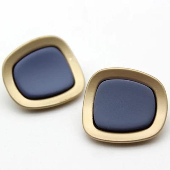 10Pcs/lot 17/21/25mm Multicolor Sunken Shape Metal Button Rectangular Beige Black Coffee Sweater Hair Rope Decorative Button
