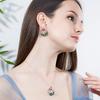 2018 Pure Needle Micro-Inlaid Zircon Necklace Earrings Set, Environmentally Friendly Electroplating