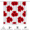 Red Poppy Shower Curtain Waterproof Fabric Decor for Bathroom Walls 3D Printed Design Available in Multiple Sizes