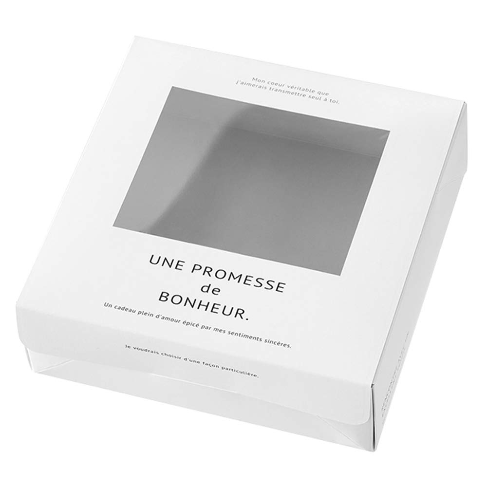 Heads Bonheur Windowed Lunch Box, Food Safe, 20 Pieces, White, W175 x H60 x D175mm, BNR-WGB1 (20 pieces)