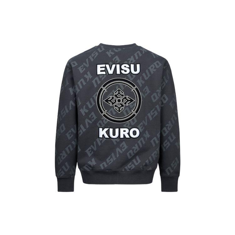 Evisu AW23 All Over Logo Print Oversized Sweatshirt Men sweatshirt Dark-Gray 2EAGNM3SW5158RXFL