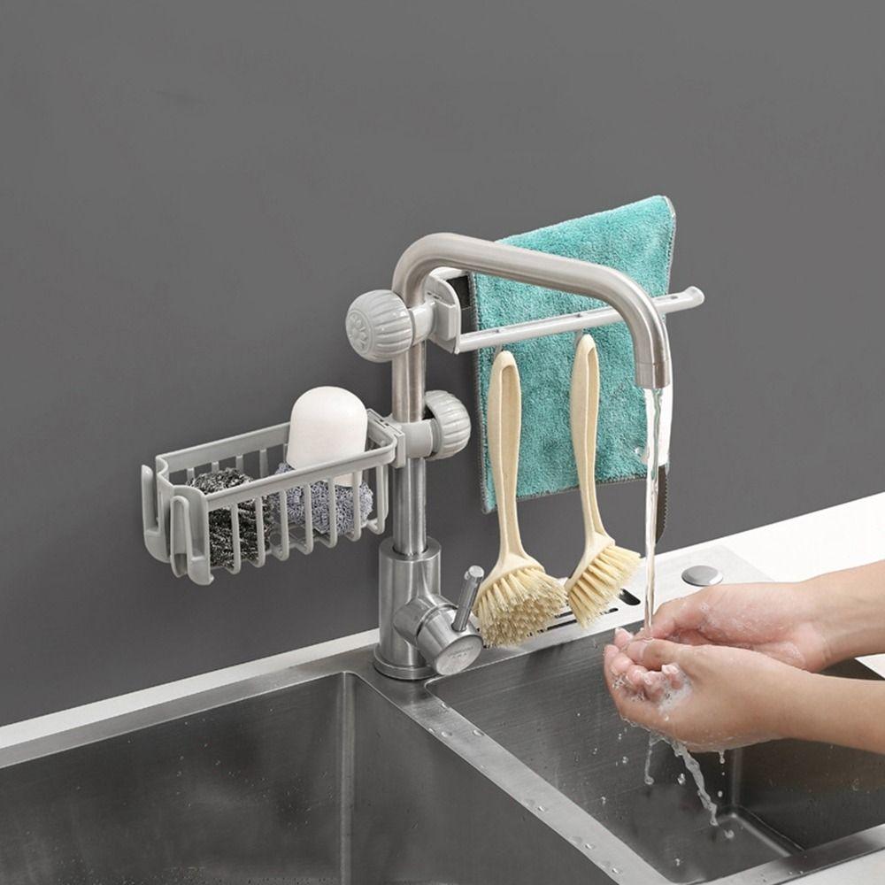 Kitchen Bathroom Accessories Towel Soap Shelf Faucet Holder Faucet Storage Rack Sponge Bracket