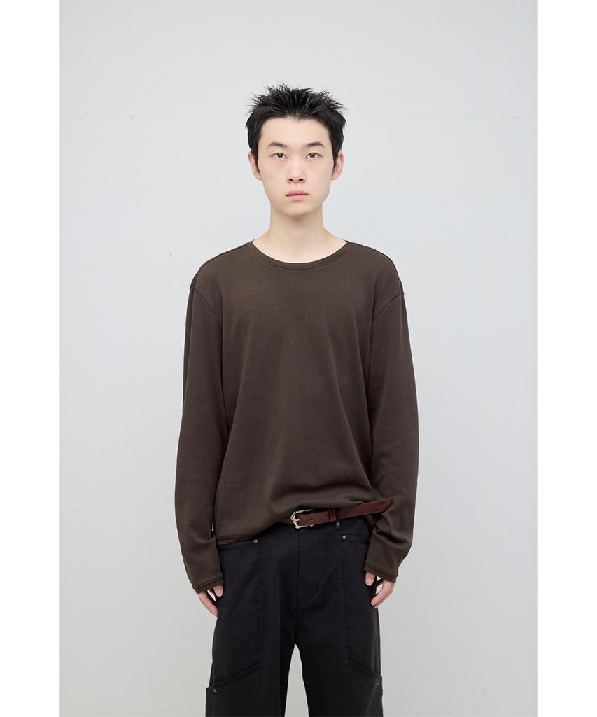 HATCHINGROOM Rolling Tee Rib Deep Brown