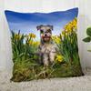 Pillow Cover Customize Schnauzer Pillow Case Modern Home Decorative Pillowcase For Living Room 45X45Cm,40X40Cm A.4.29