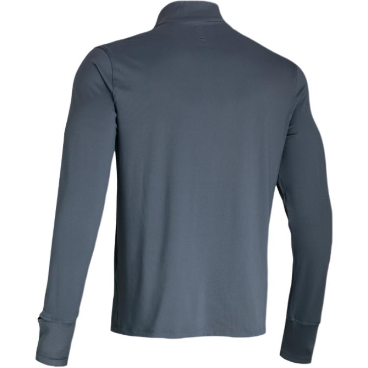 Under Armour Run LAA Letter Pattern Print 1/4 Zip Running Slim Fit Sports Stand Collar Long Sleeve T-Shirt Men Tops Gray 1379305-002