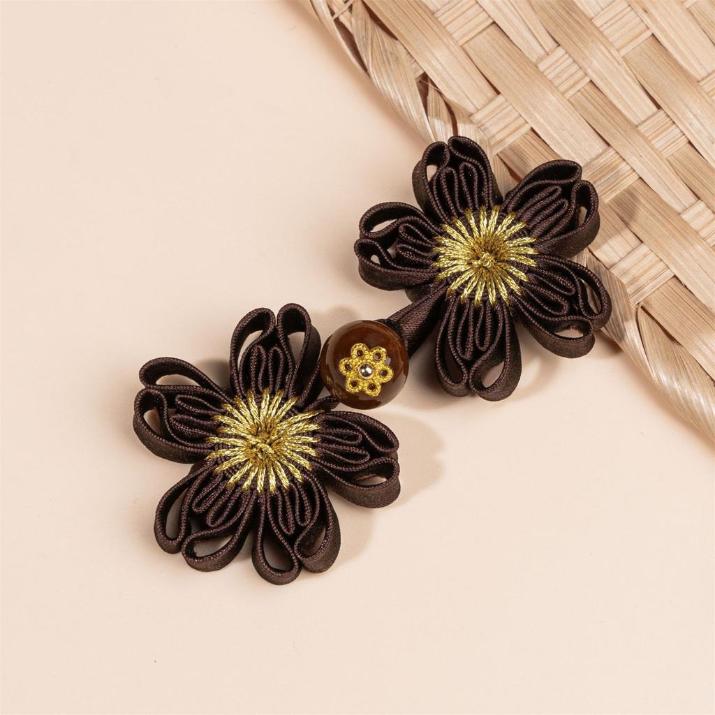 Flower Shape Fabric Cheongsam Button Traditional Chinese Knot Buttons for Dress Cloaks Coat Decorative Sewing Fasteners