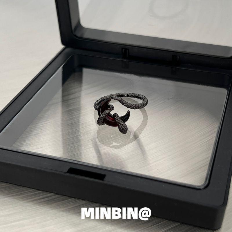 

Fashion Dark Red Cross Ring Men s and Women s Y2g Punk Ins Stylish Niche Style Classy Index Finger Ring Trendy <Red Moon Serpent> Dark Ring