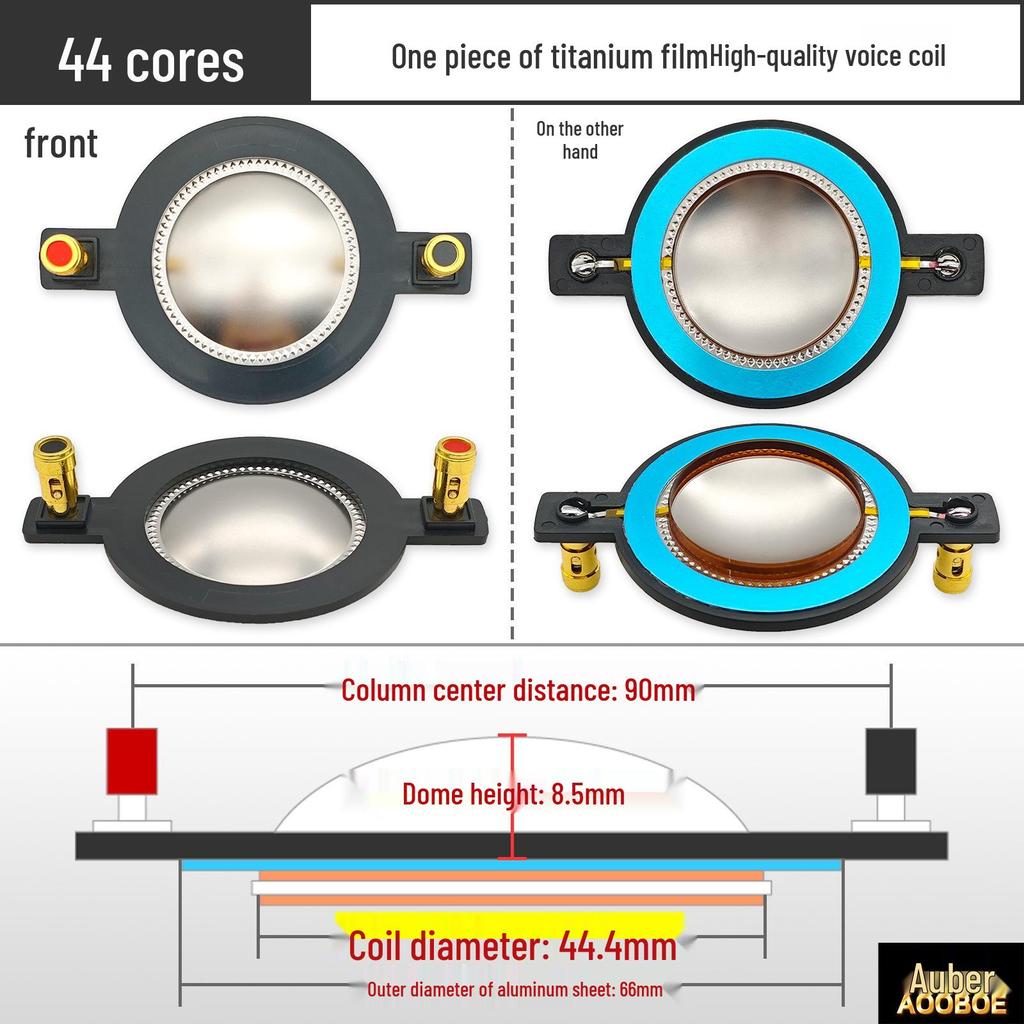 44-Core Titanium Diaphragm Stage Tweeter Speaker Coil with 44.4mm Round Wire Voice Coil and External Magnet