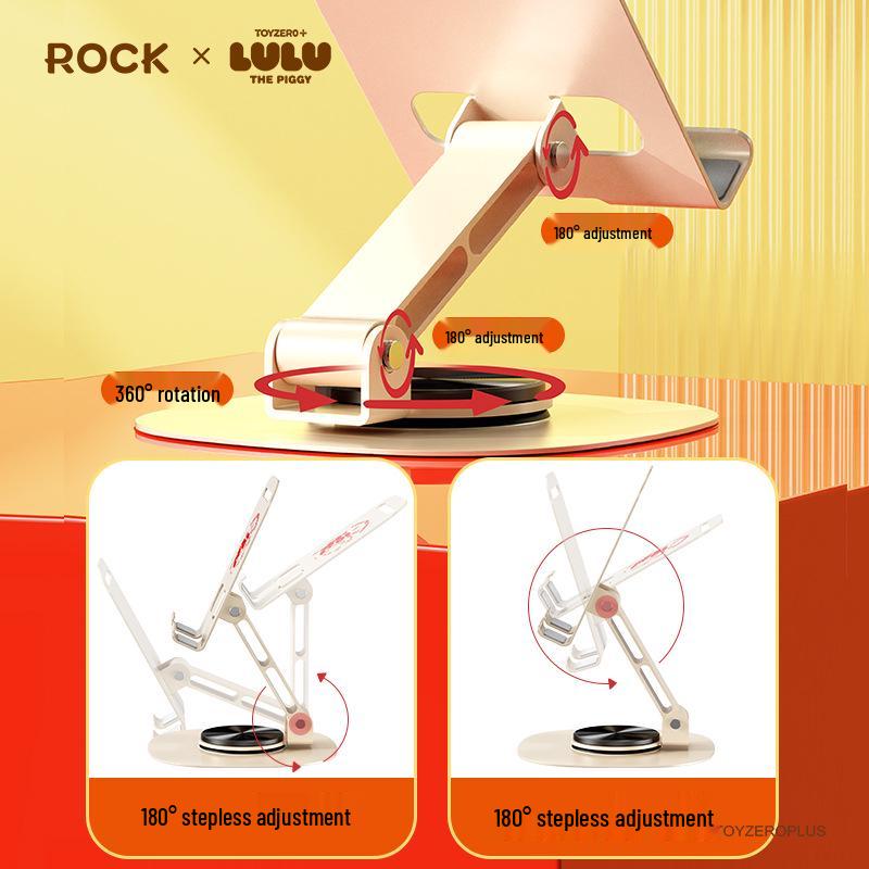 LULU 360° Rotating Mini Metal Phone Holder - Folding Desktop Stand for Lazy Viewing