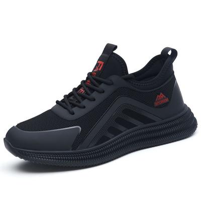 Men's All-Season Casual Sports Shoes Breathable Soft Soled Coconut Black for Spring Autumn Youth Travel Featuring Steel Toe