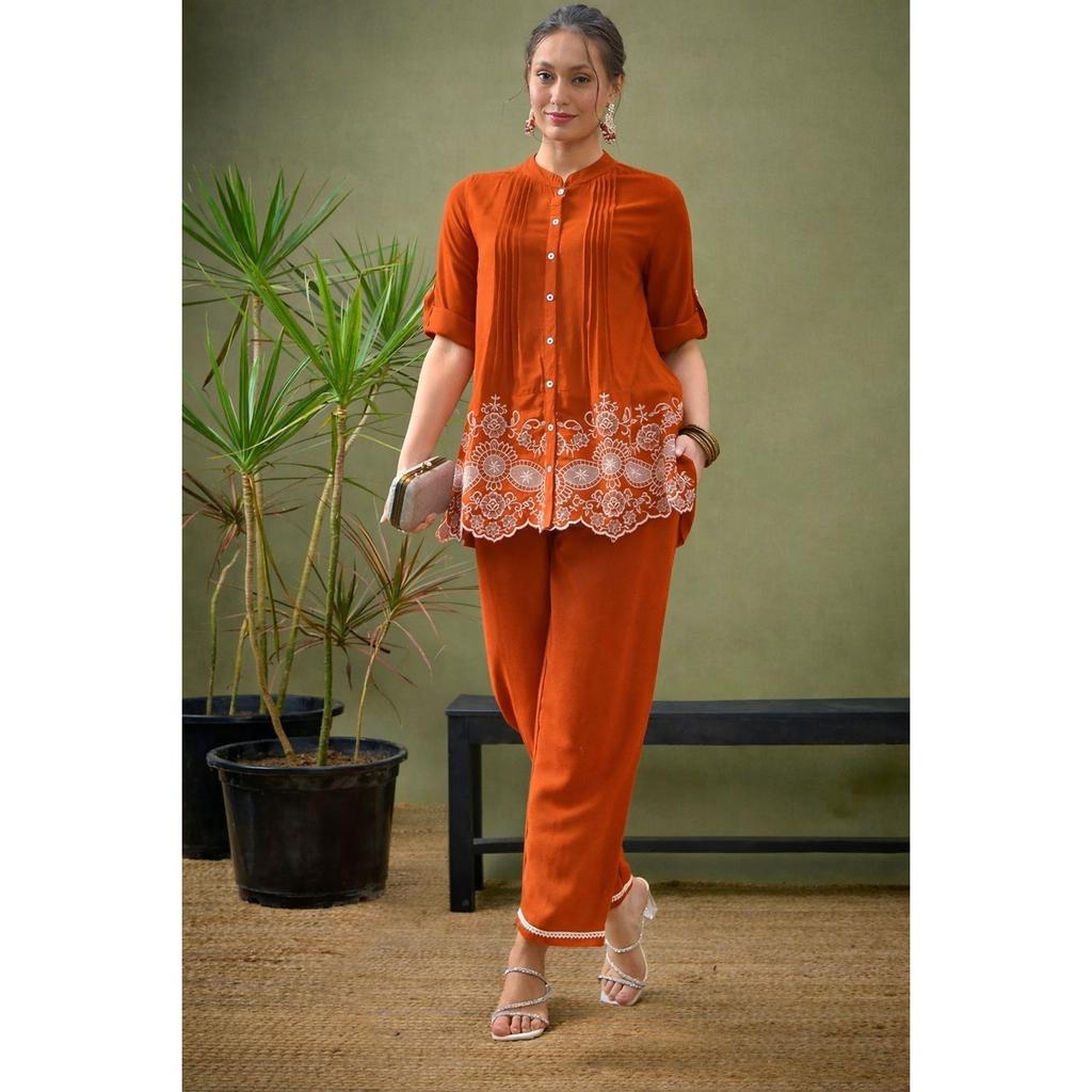 Indian Women Party Wear Ethnic Kurti Cord Set Bollywood Top Tunic Kurta Pant Set