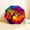 1PC Tree of Life Cosmic Art Pattern Small Travel Automatic Folding Umbrella, Compact Windproof Umbrella, Automatic Open/Close ,Gift-091533