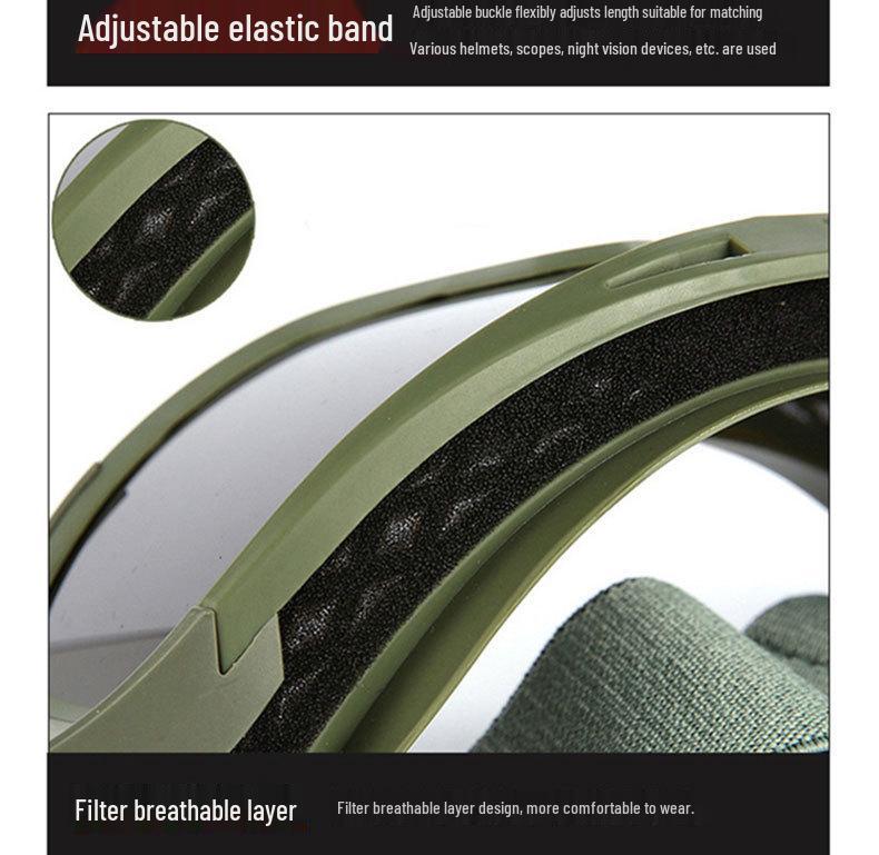 Impact-Resistant Tactical Combat Goggles - Windproof & Sandproof Shooting Glasses for Outdoor Use