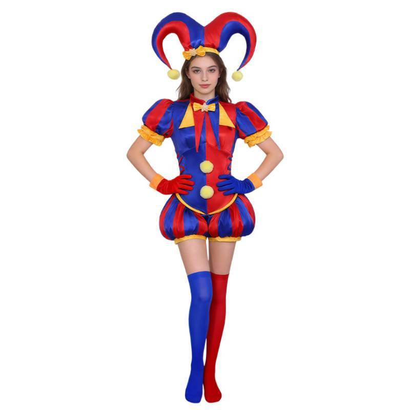 Das Erstaunliche Digitale Zirkus Pomni Cosplay Kostüm Aus Polyesterstoff Für Anime Convention Events