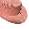 [USED] Excellent Condition Big Bang Fiberglass Straw Hat with Pink Ribbon, Perfect for Summer, Made In Japan