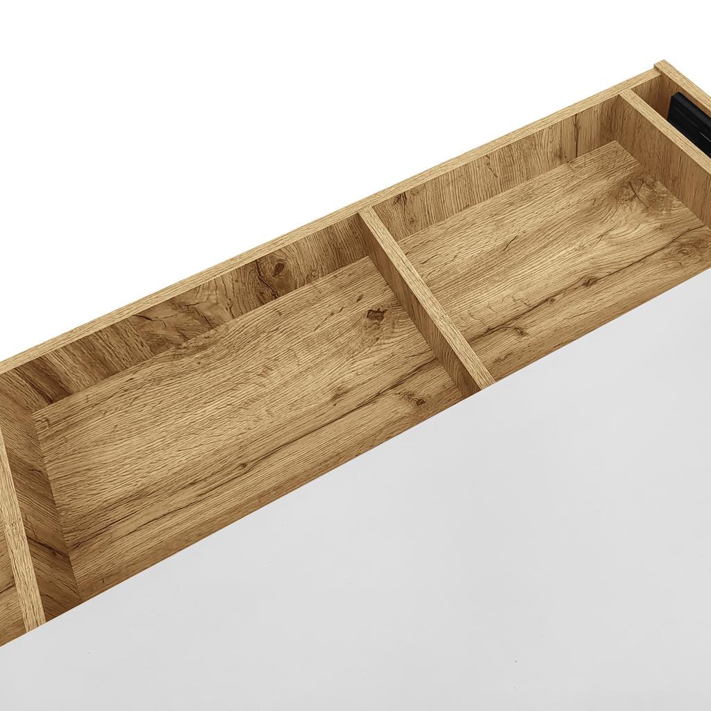 Sideboard, High-Gloss Sideboard, Display Cabinet, with Color-Changing LED Lighting, with Drawers