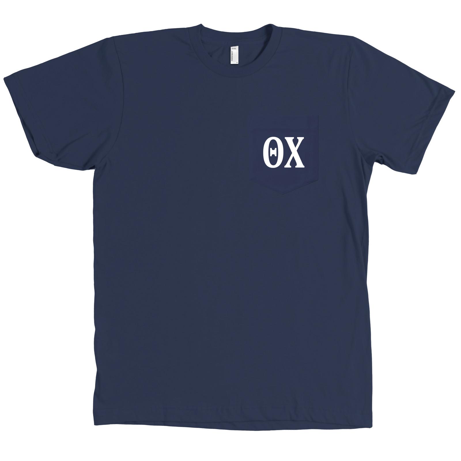 Theta Chi Bella + Canvas POCKET Navy T Shirt Fraternity Letters Tee NEW S разноцветный