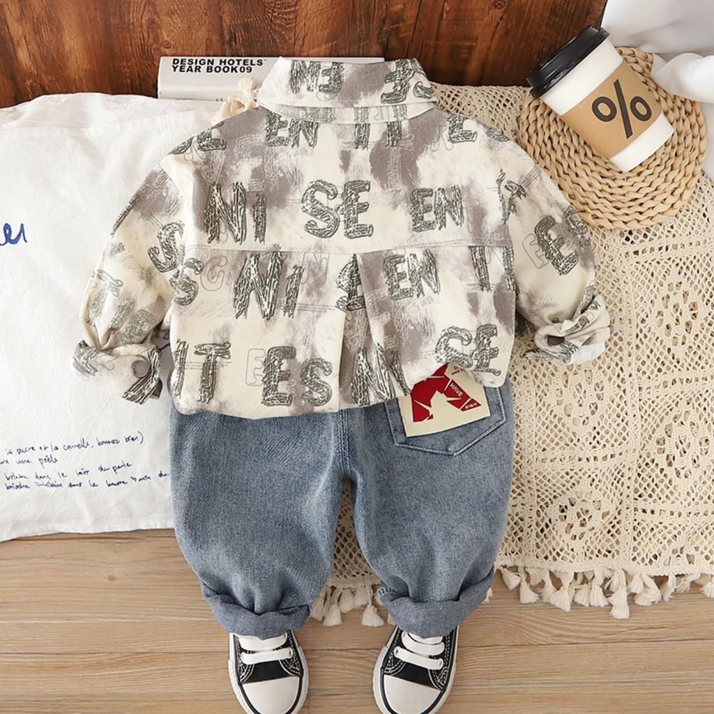 Kids Casual Long-Sleeve Set, Comfortable Daily Wear Outfits