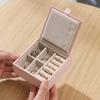 Portable Travel Jewelry Box - Mini Pu Leather Case With Soft Velvet Interior Compact Organizer For Rings Earrings Necklaces