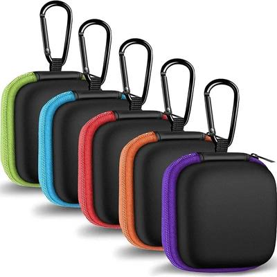 1pcs Mini Portable Earphone Bag Coin Purse Headphone USB Cable Case Carrying Pouch Bag Earphone Accessory Square Storage Box