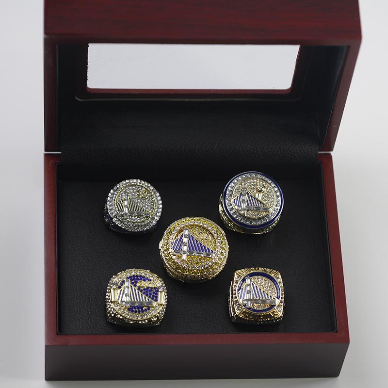 Golden State Warriors Championship Ring Set: Curry #30 (5-Piece: 2015, 2017, 2018, 2022) Size 9