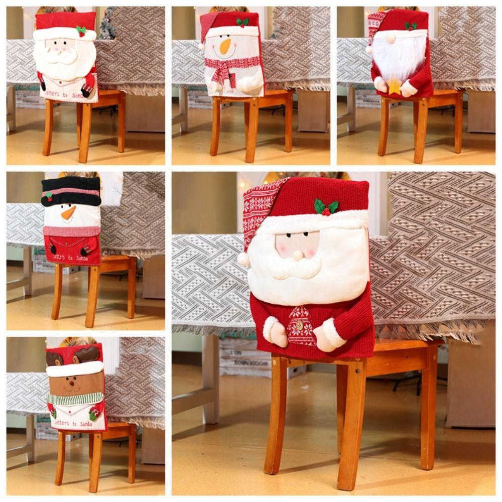 

Защитный чехол для сиденья обеденного стула, рождественский декоративный чехол для стульев, новый год style 4