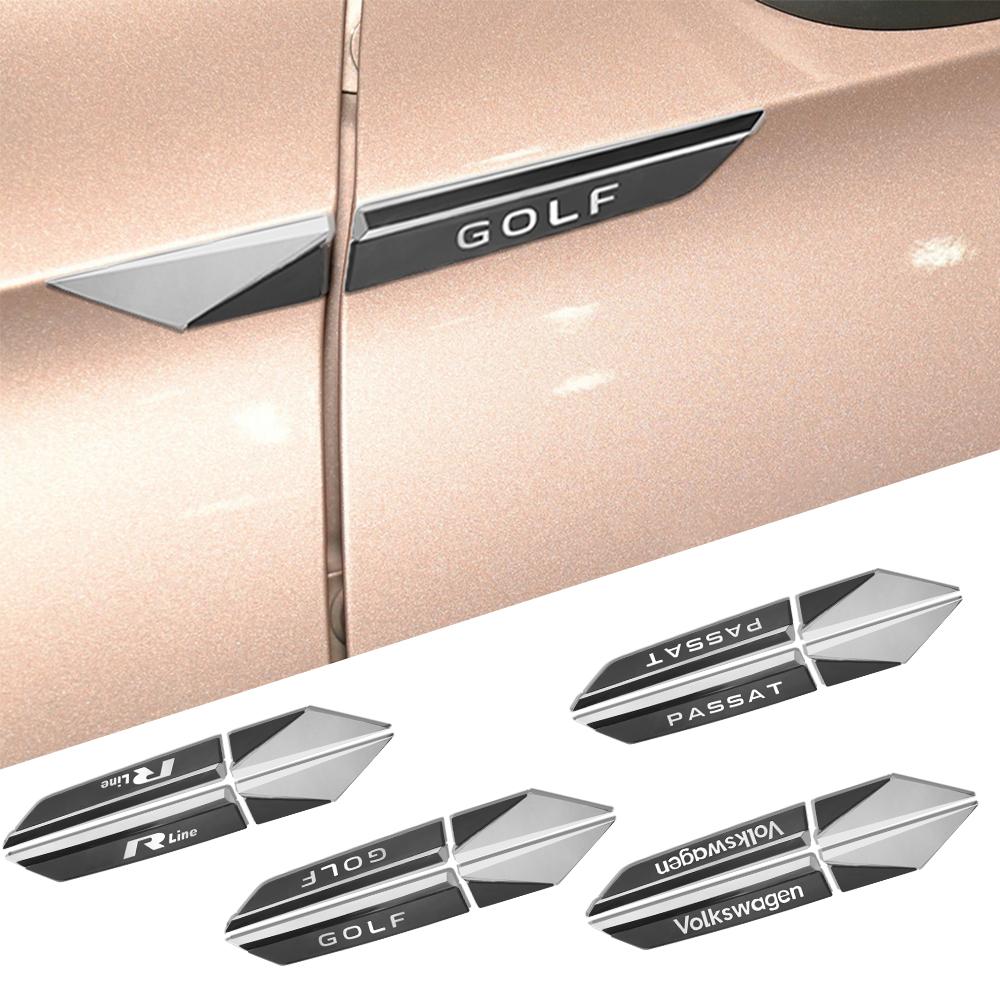 For VW Rline GOLF Passat MK7 MK6 Tiguan Polo CC Jetta Bora GTD GTI 2pcs 3D ABS Car Fender Side Wing Emblem Sticker Center Cover zd4