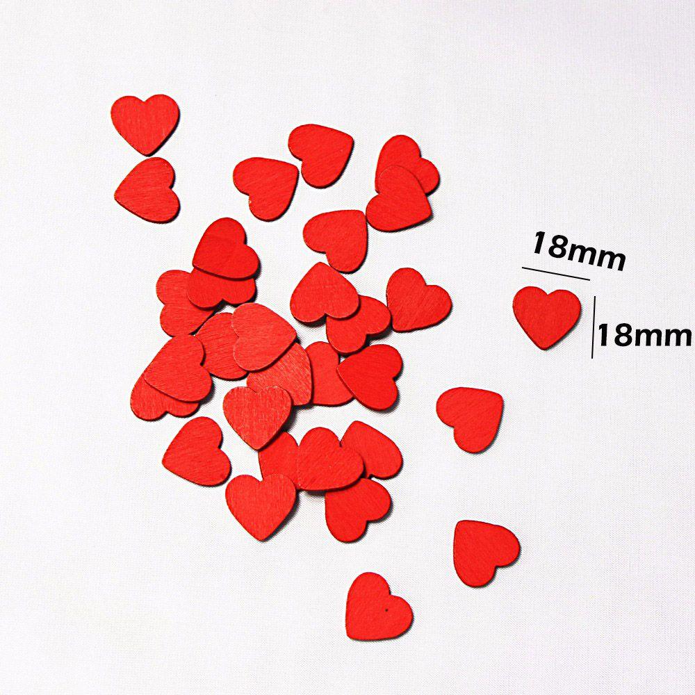 Party Decor DIY Wedding Ornaments Wooden Chips Confetti Slices Wood Crafts Hearts Shaped