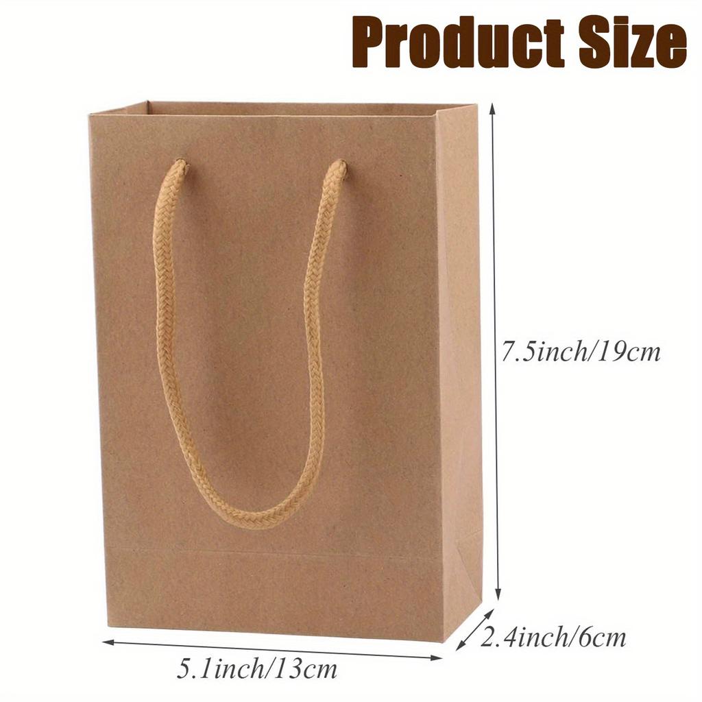 30 Stück Kraft Geschenktüten mit Griffen für Geschenke, für Valentinstag, Einkaufen, Einzelhandel, Weihnachten, Schmuck, Geburtstag, Hochzeit, Party Geschenkverpackung