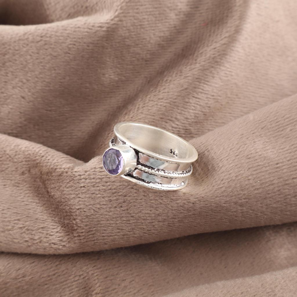 Iolite Gemstone Ring, Handmade Beautiful Silver Ring, 925 Sterling Silver Jewelry, Handmade Promise Ring For Wedding Gift