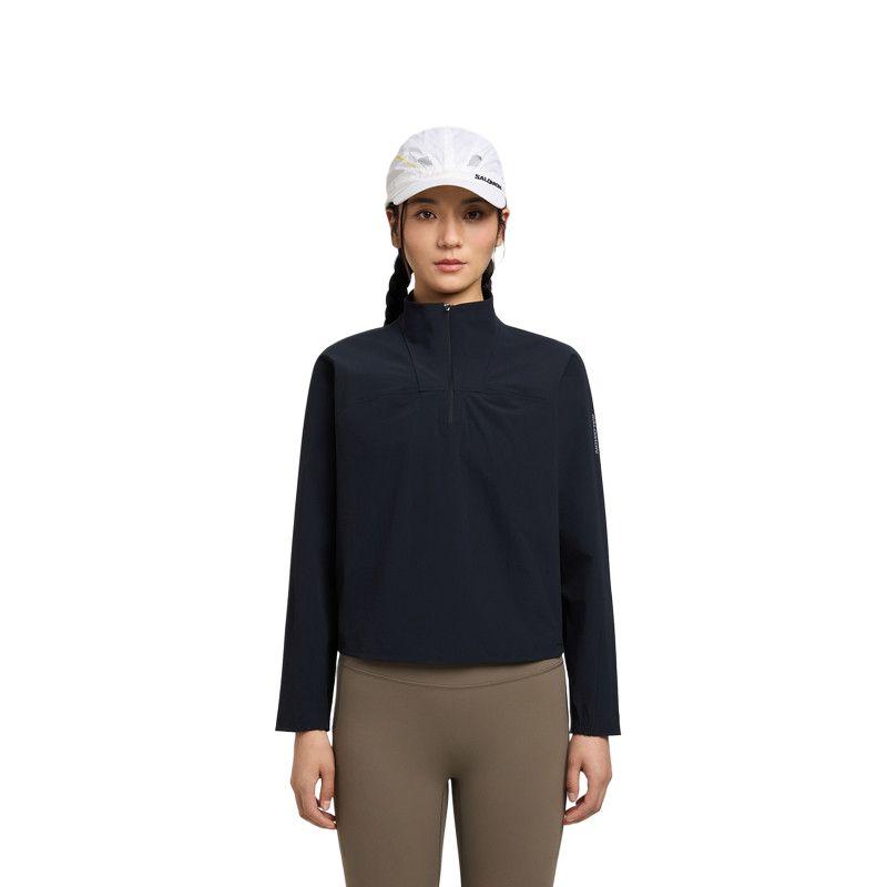 Salomon Pl Woven Outdoor Windproof Breathable Skin-Friendly Long Sleeve Running T-Shirt Women tops C30267 S